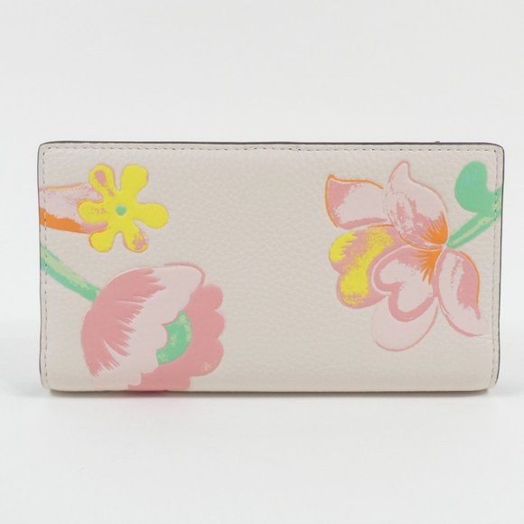 Coach Chalk Multi Dreamy Land Floral Print Slim Zip Wallet NWT C8715 - Picture 2 of 6
